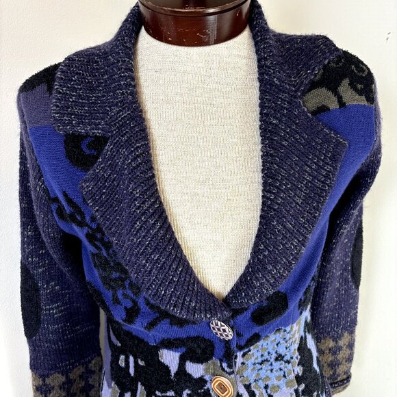 Aldo Martin's Women's Wool Knit Jacket Cardigan,‎ Button-Up Coat, Sz 10 (S-M) - Picture 5 of 12